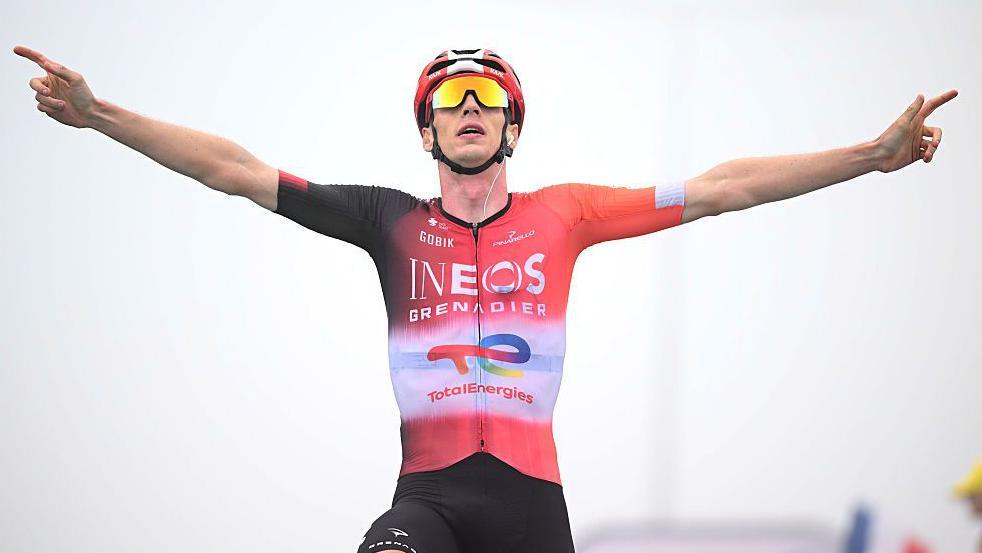 Thymen Arensman after victory at Stage 14