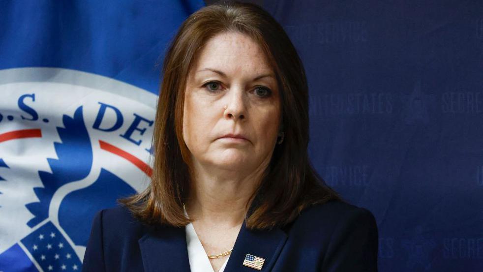 United States Secret Service Director Kimberly Cheatle looks on during a press conference at the Secret Service's Chicago Field Office on June 4 2024 in Chicago, Illinois, ahead of the 2024 Democratic and Republican National Conventions