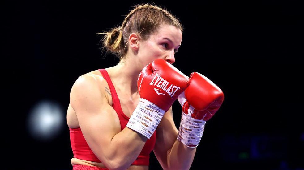 Terri Harper during her bout with Sandy Ryan