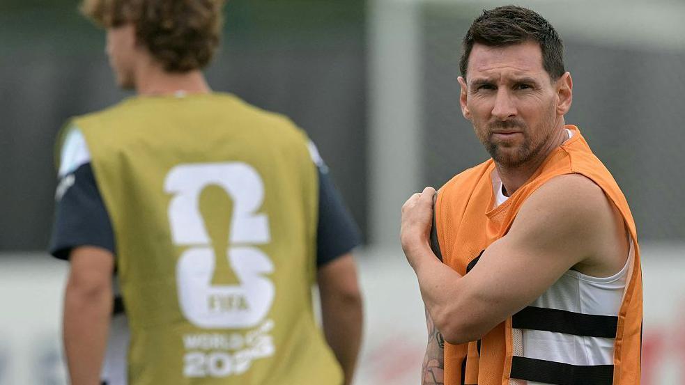 Argentina's Lionel Messi in training
