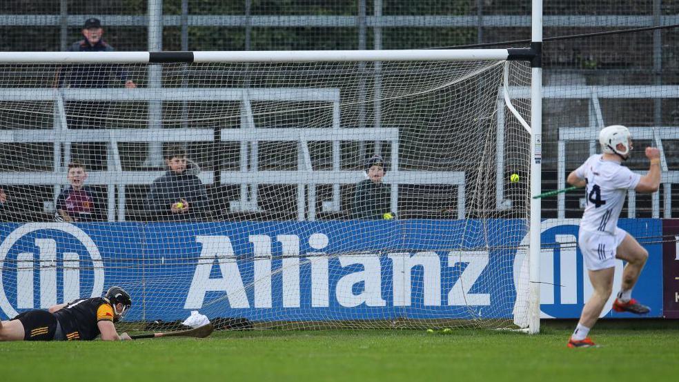 Muiris Curtin celebrates his second goal