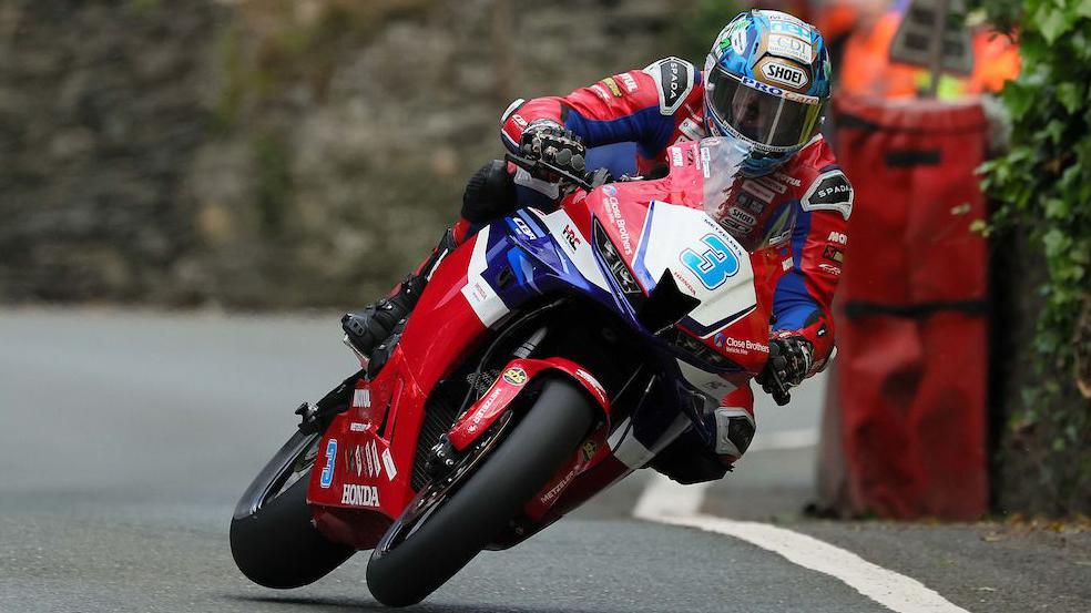 Dean Harrison on his Honda Supersport machine