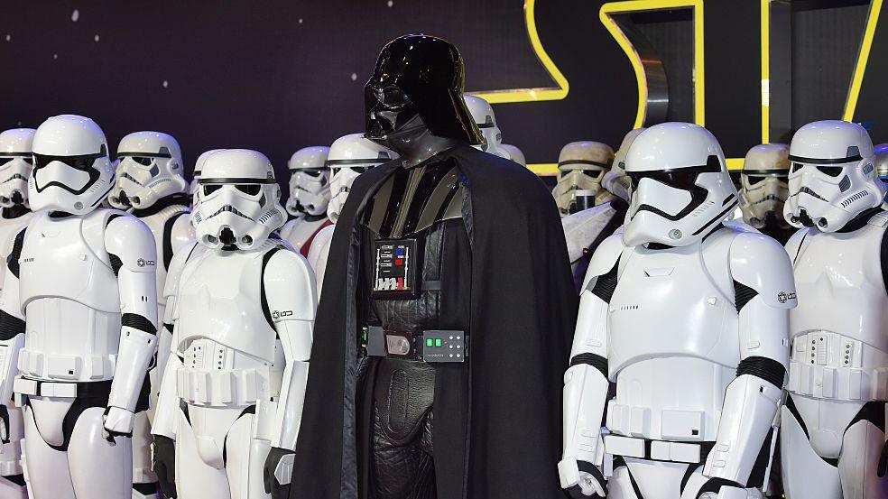 Darth Vadar attends the European Premiere of "Star Wars: The Force Awakens" at Leicester Square on December 16, 2015.