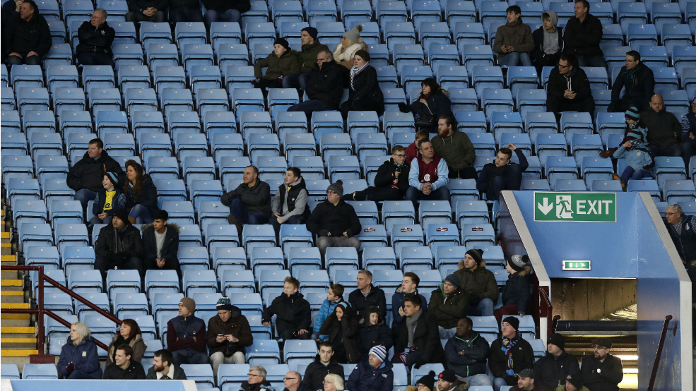 Aston Villa fans staged a protest during their game with Everton