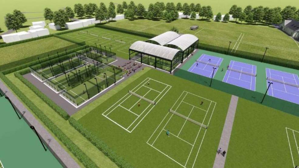 A CGI showing how the new padel courts would look next to the club's other tennis courts