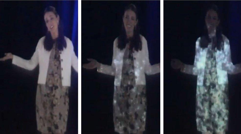 Jacinda Ardern as a hologram