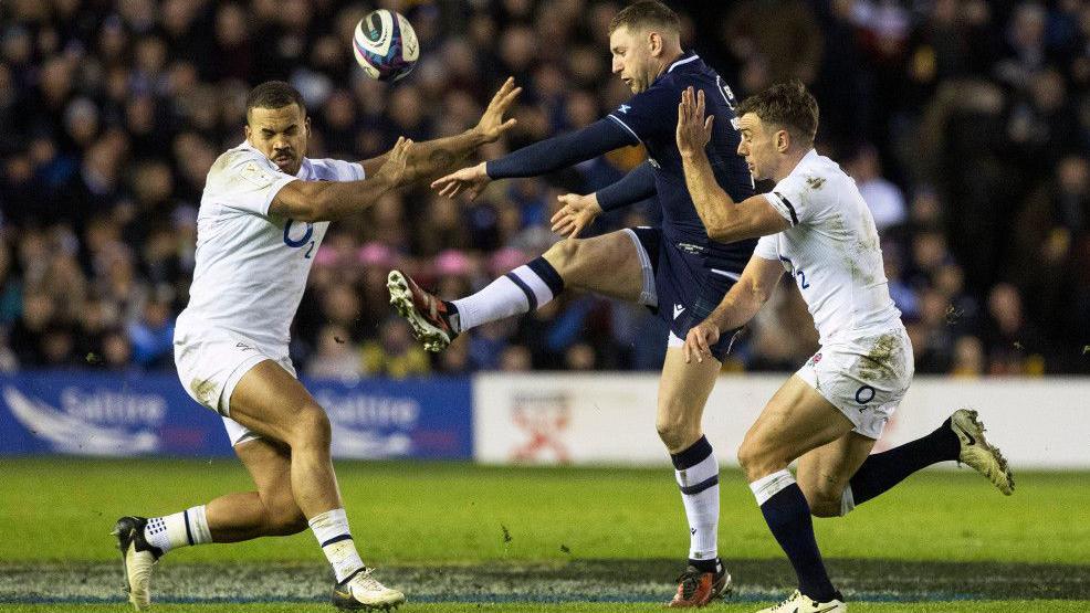 Scotland's Finn Russell in action against England