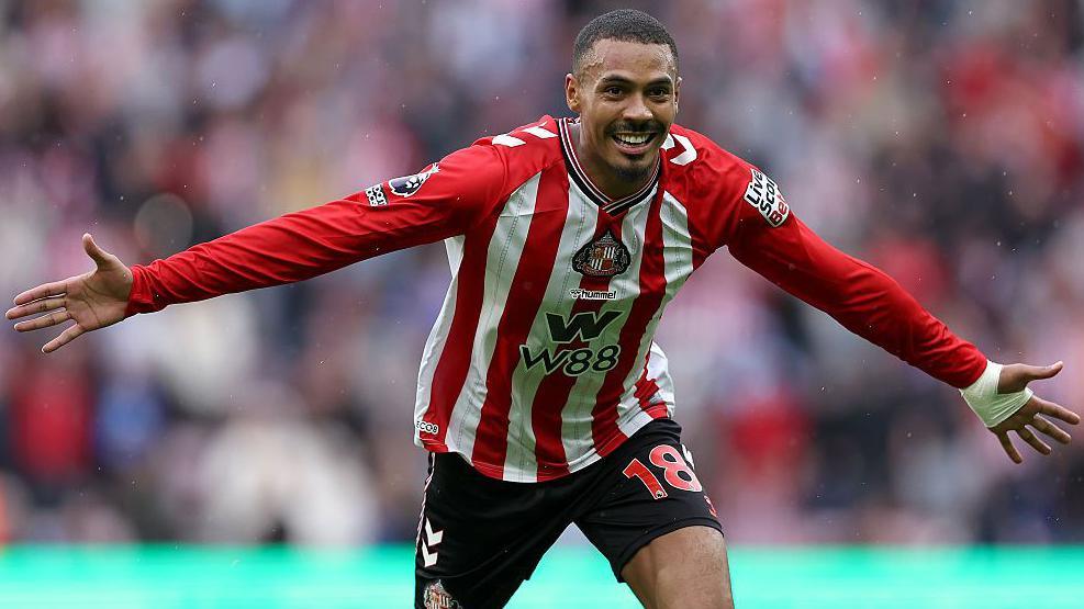 Wilson Isidor of Sunderland celebrates scoring his team's second goal