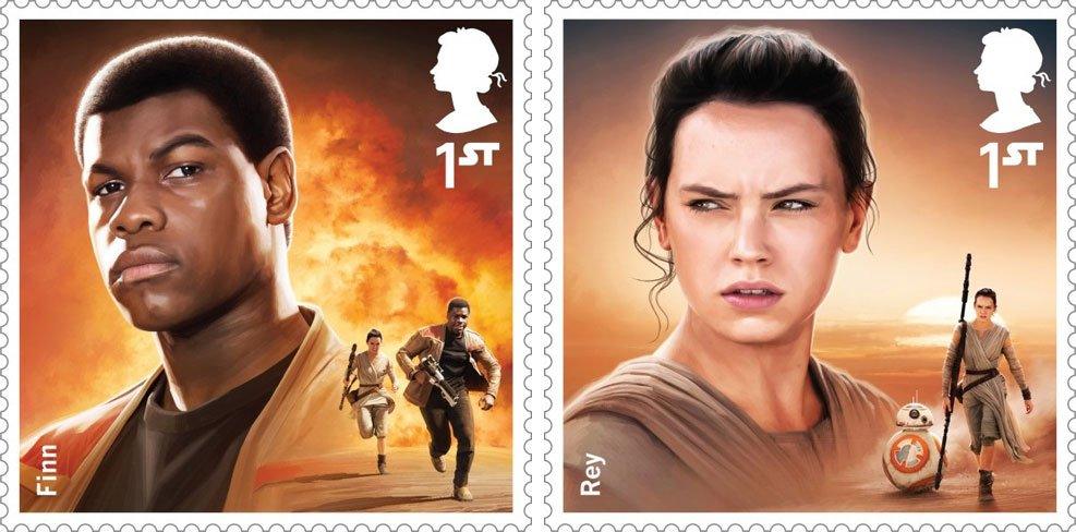 John Boyega and Daisy Ridley's Royal Mail stamps