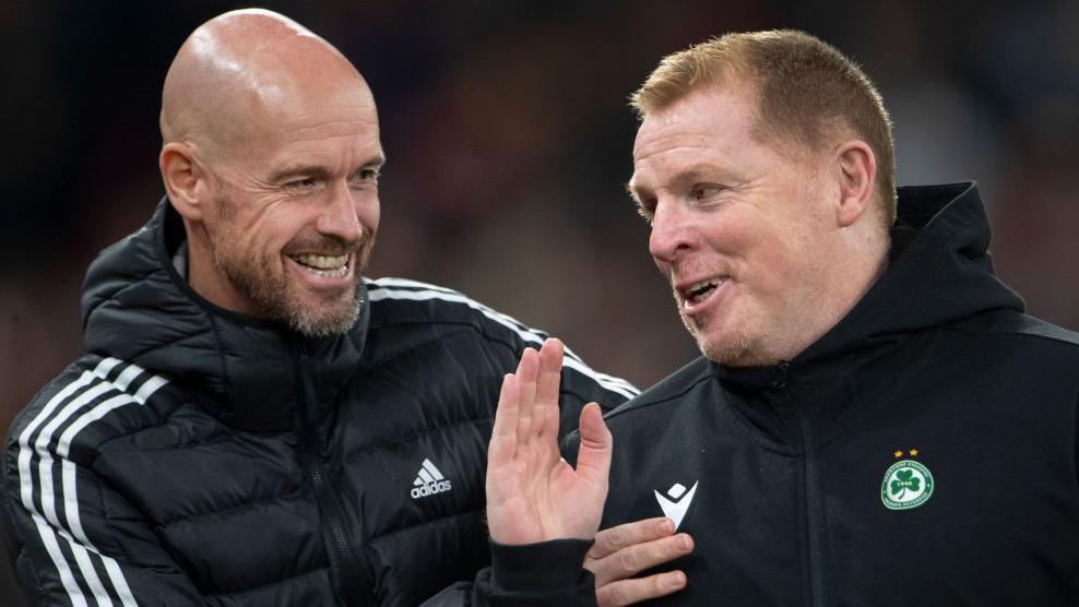 Neil Lennon (right) and Erik ten Hag