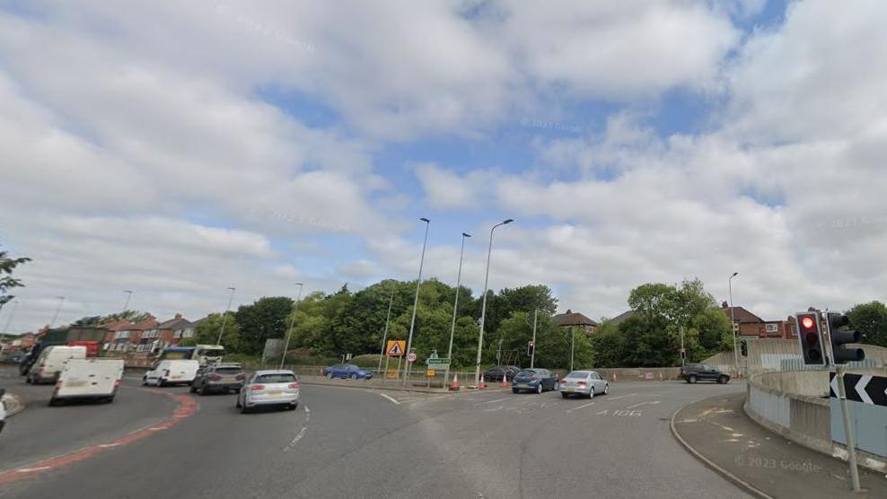 A general view of the area around the A69 slip road from the A1