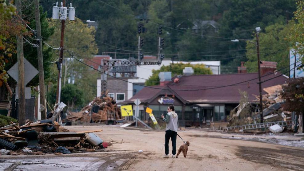 The popular tourist destination of Biltmore Village in Asheville, North Carolina, has been wrecked by the storm 