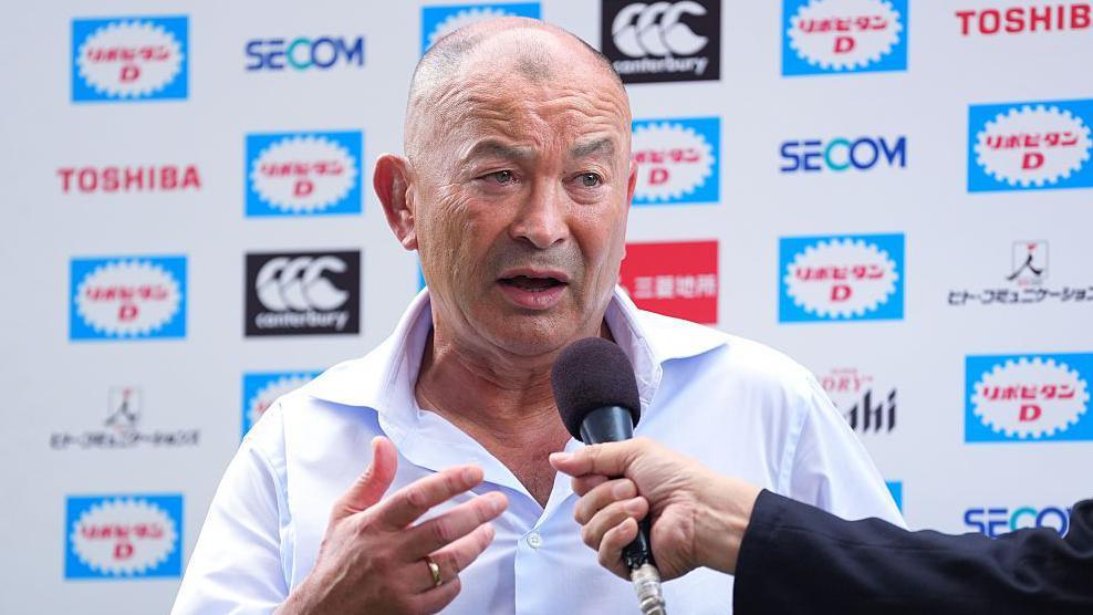 Eddie Jones speaks to the media
