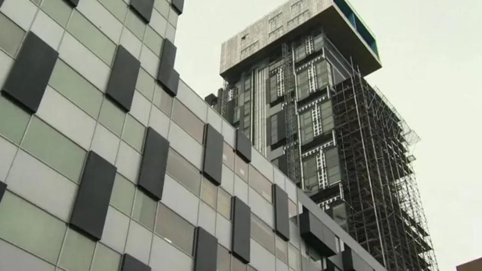 Exterior image of Unity building Liverpool with scaffolding