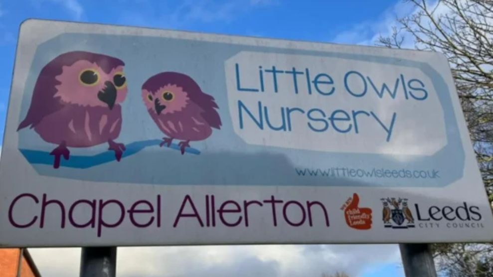 A Little Owls nursery sign for Chapel Allerton.