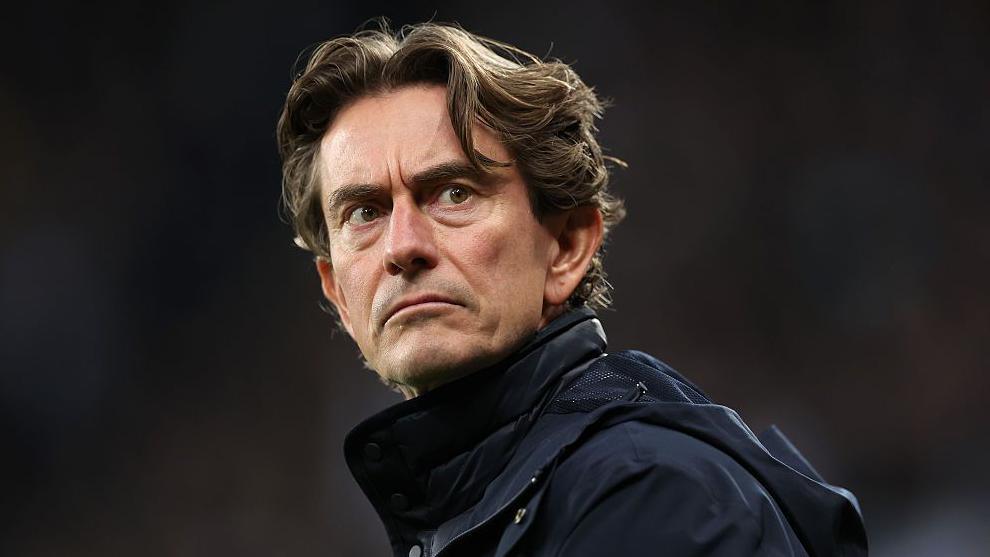 Thomas Frank looks on during the game with Chelsea