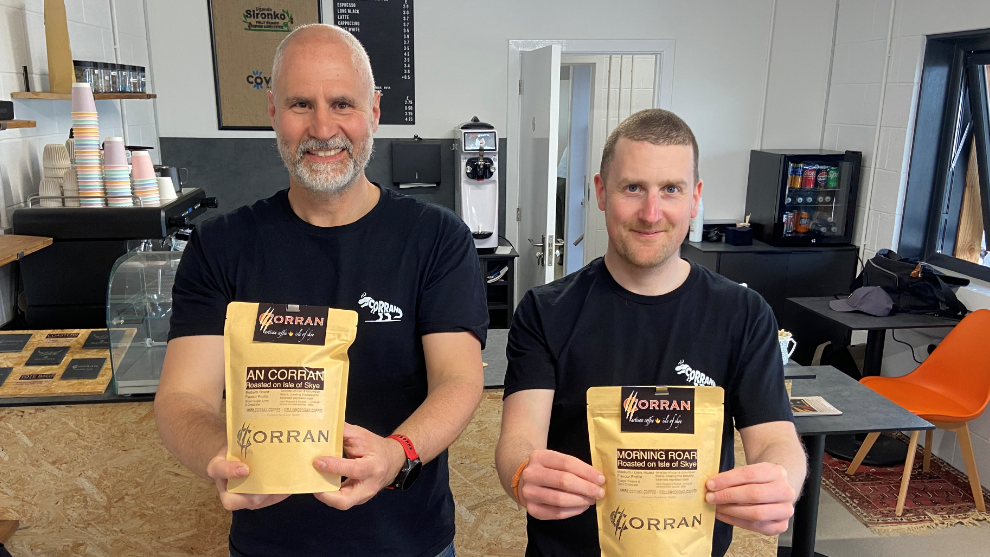 Andi Dunkel agus Paul Milne aig a bheil Corran Coffee