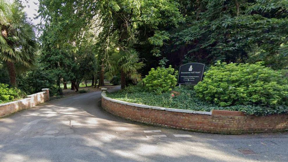 The sign leading customers to Brownsover Hall Hotel