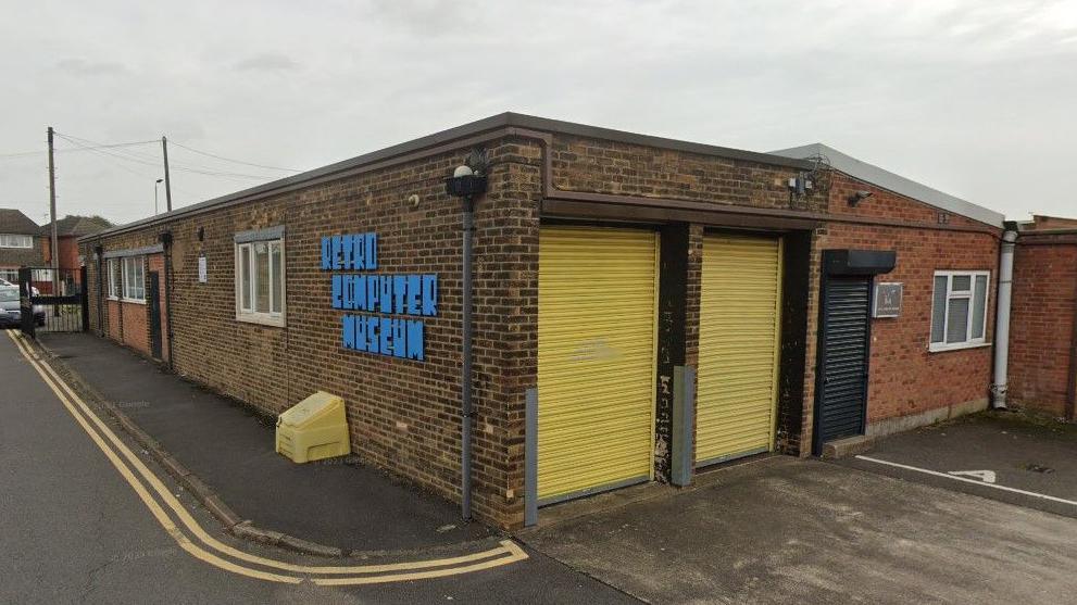 An external view photograph of the brick building which houses the Retro Computer Museum in Thurmaston
