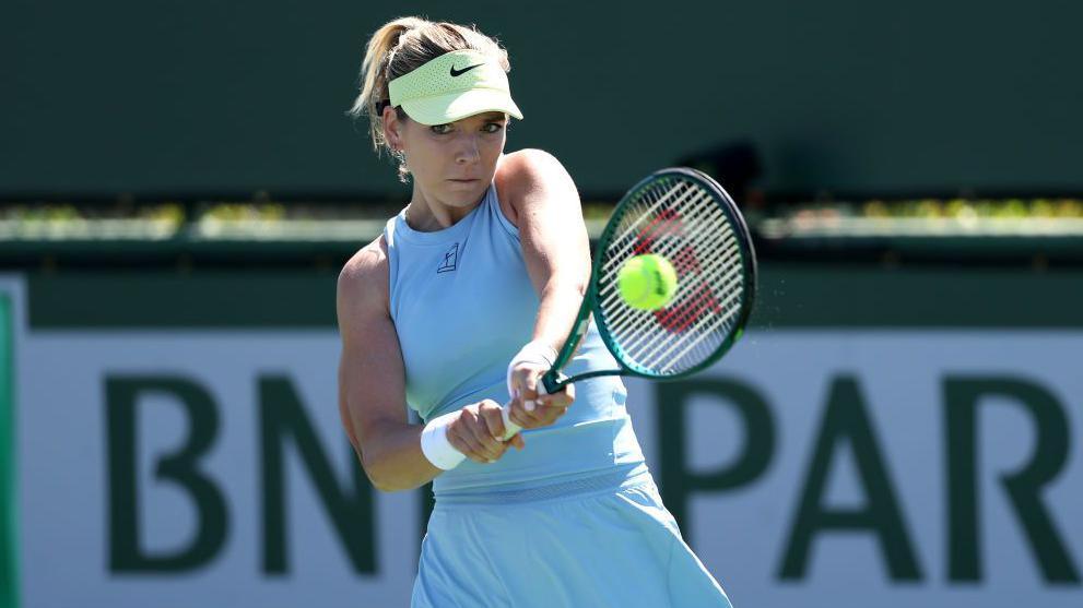 Katie Boulter in action at the Miami Open