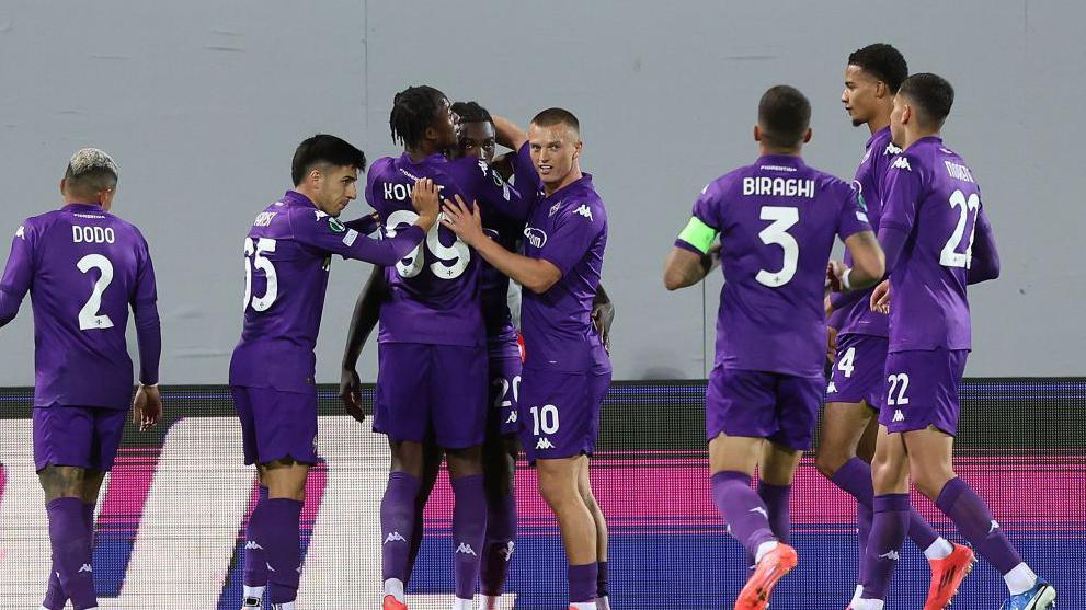 Moise Kean is congratulated for scoring 