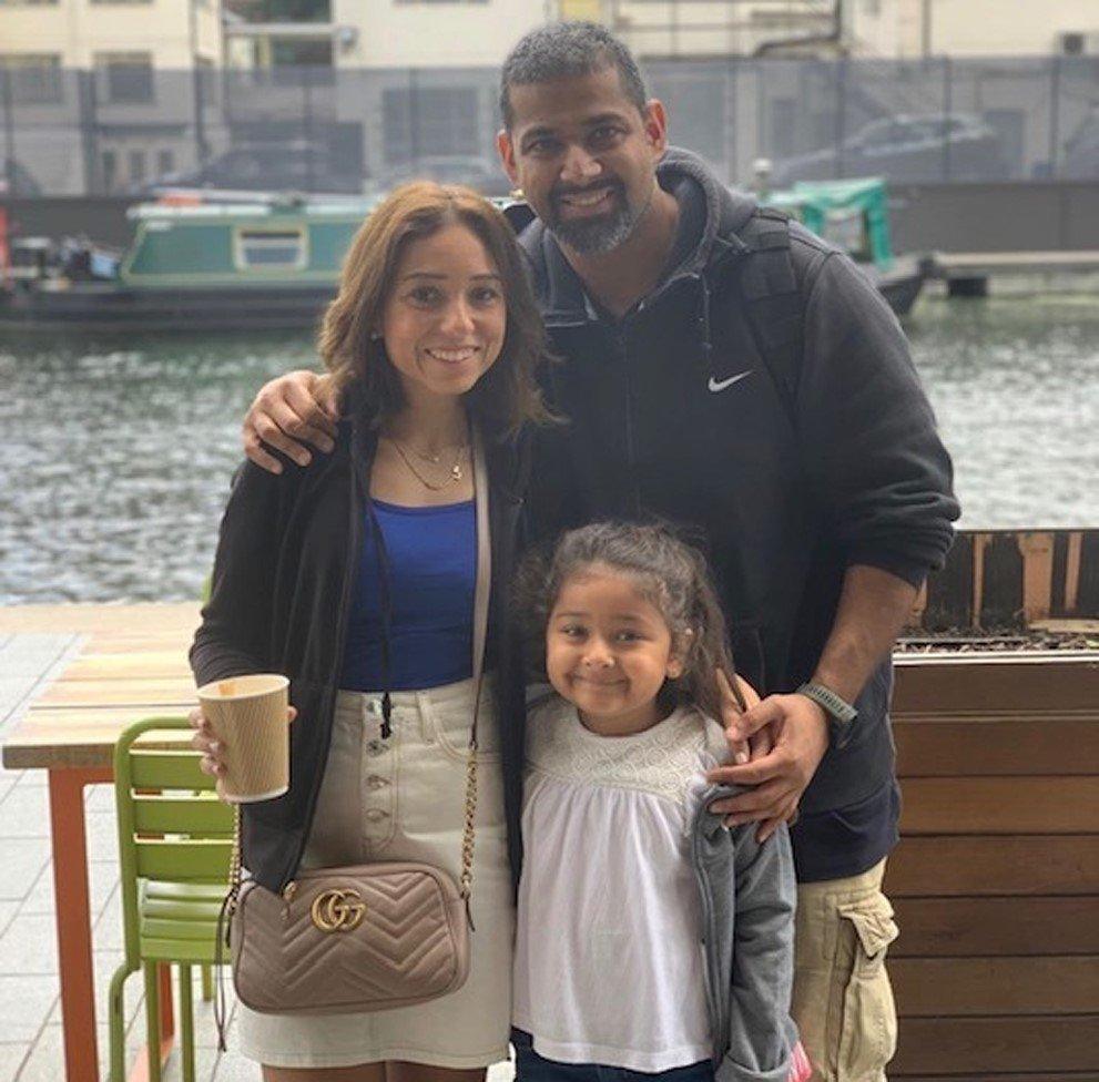 Samantha Hogg, with her husband Bassam and six-year-old daughter Tamara