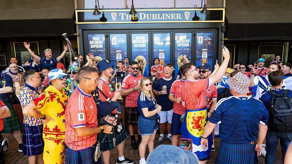 Scotland fans outside The Dubliner pub in Boston