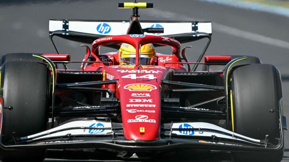 Lewiw Hamilton's Ferrari in Australian GP first practice