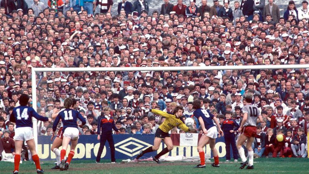 Dundee's Albert Kidd scores against Hearts