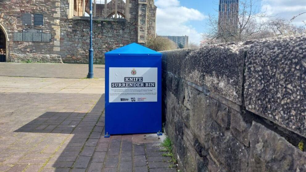 Knife surrender bin in Bristol