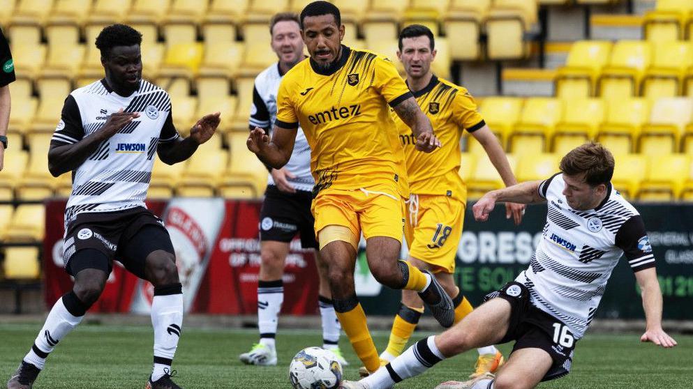 Livingston's Cristian Montano in action against Ayr United
