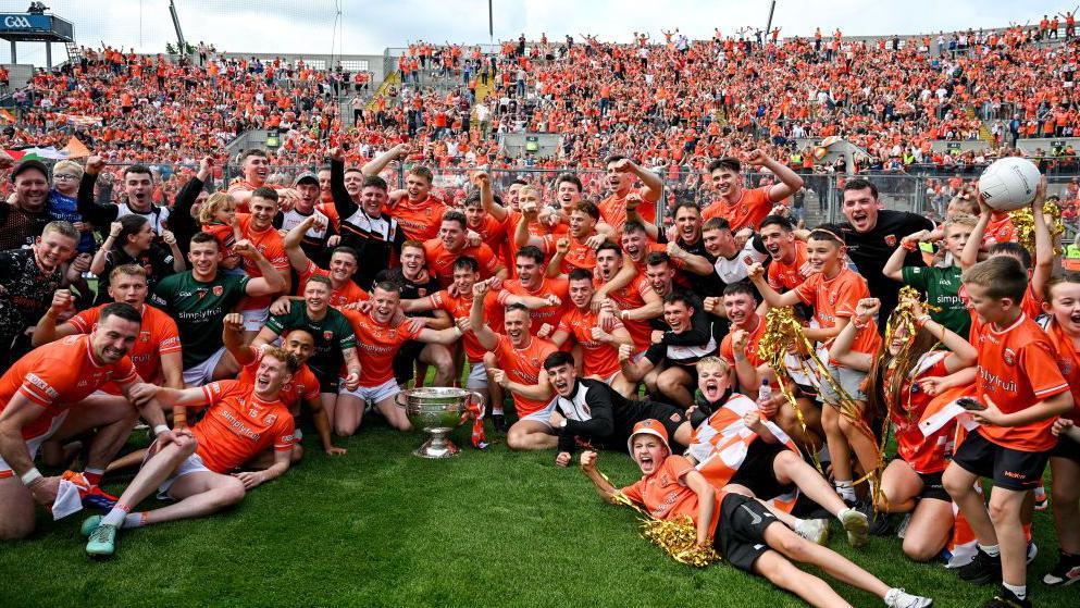 Armagh pose with the Sam Maguire Cup