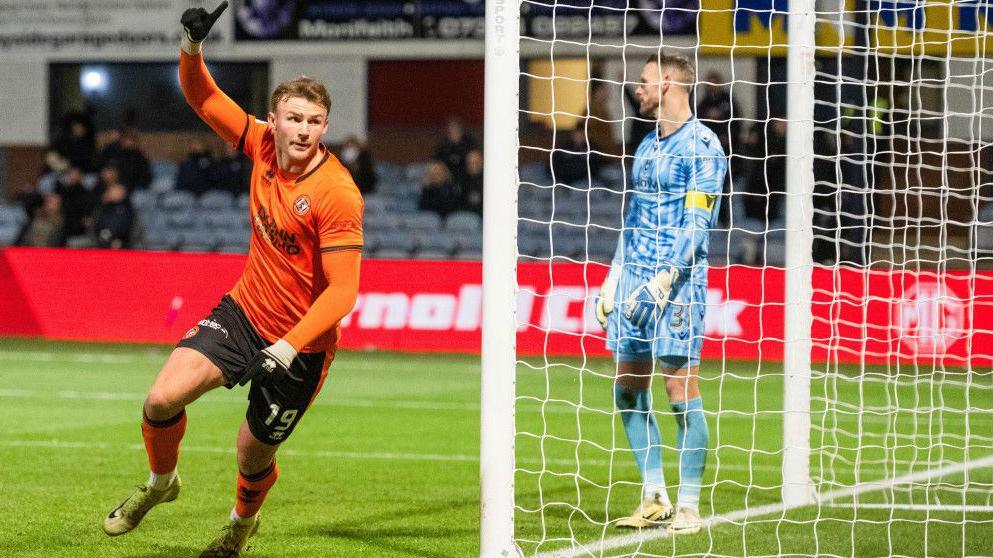 Dundee United's Sam Dalby celebrates