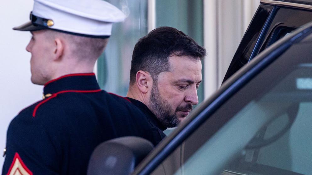 Ukrainian President Volodymyr Zelensky departs after a breakdown in negotiations with US President Donald Trump and a cancellation of the planned joint press conference at the White House in Washington, DC, USA, 28 February 2025