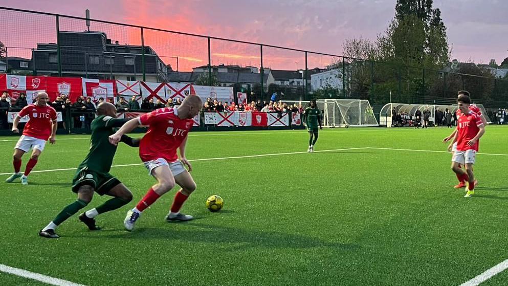 Action from Jersey Bulls v AFC Whyteleafe