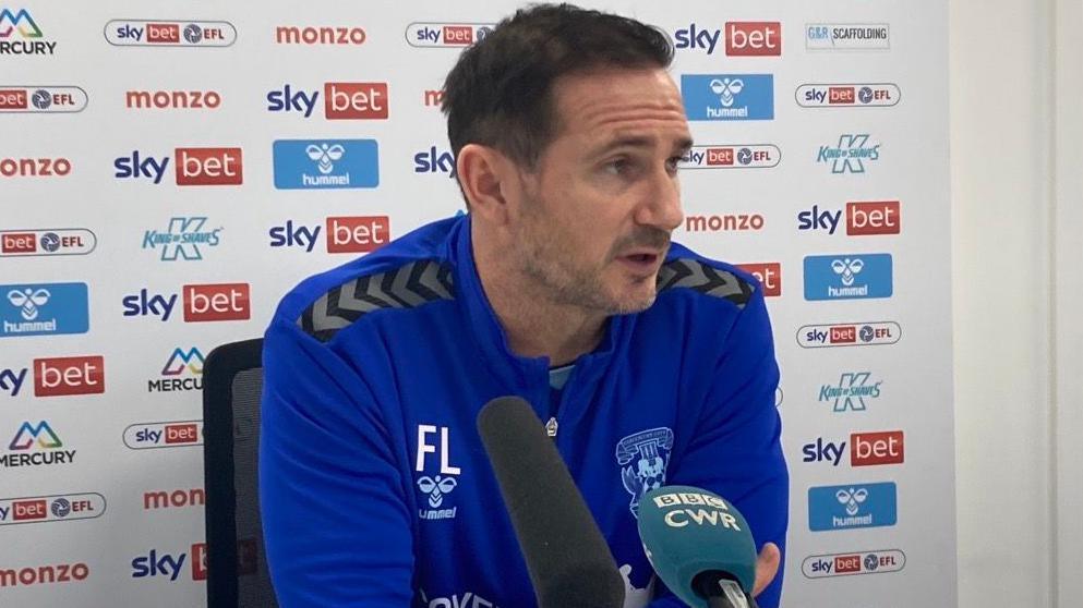 Coventry City manager Frank Lampard address the media