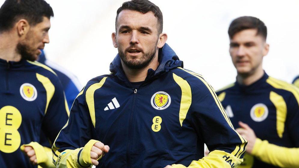 Scotland midfielder John McGinn at national training
