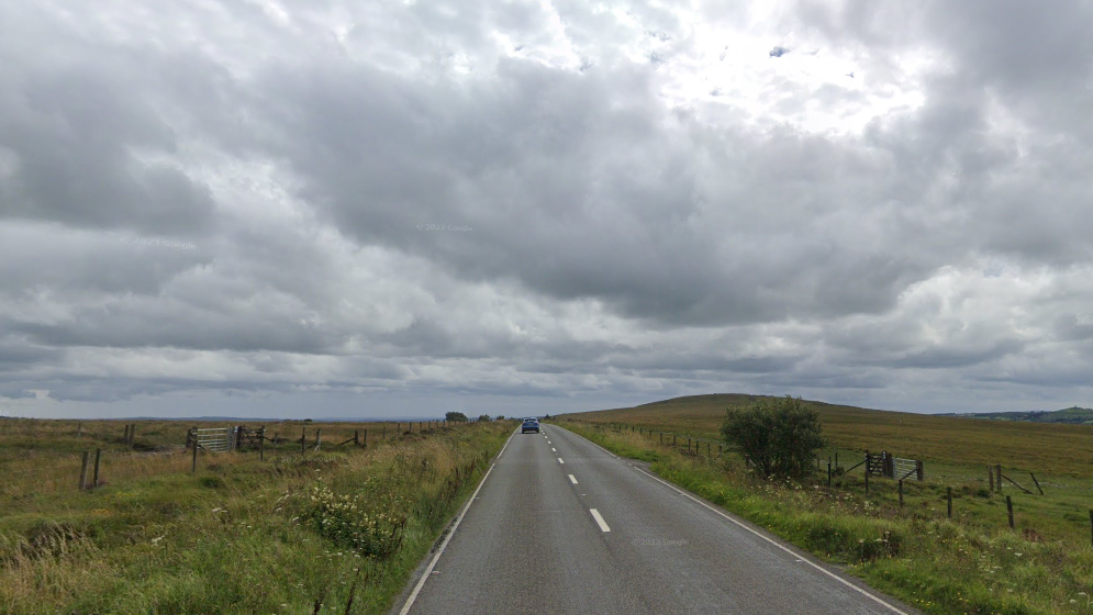 A stretch of the A386 from Google Street View 