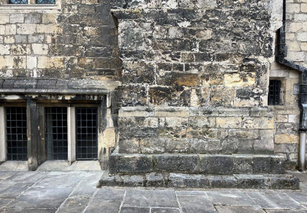 Black sulphate on the stonework of Treasurer's House