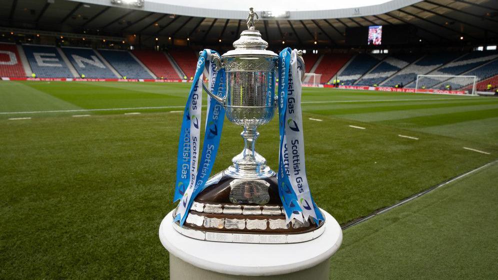 Scottish Cup trophy at Hampden Park