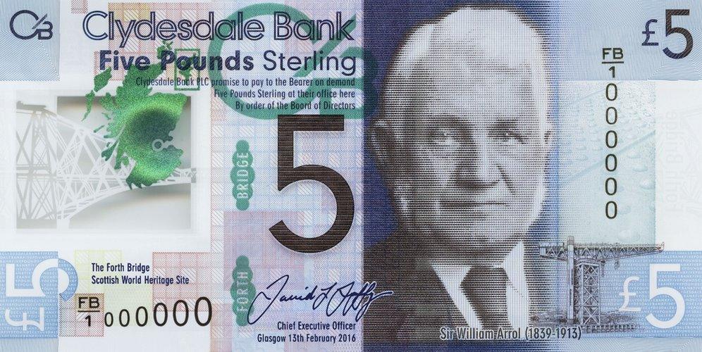 Clydesdale Bank polymer £5 note