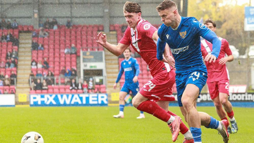 St Johnstone's Josh McPake (right) and Airdrieonians' Cole McKinnon