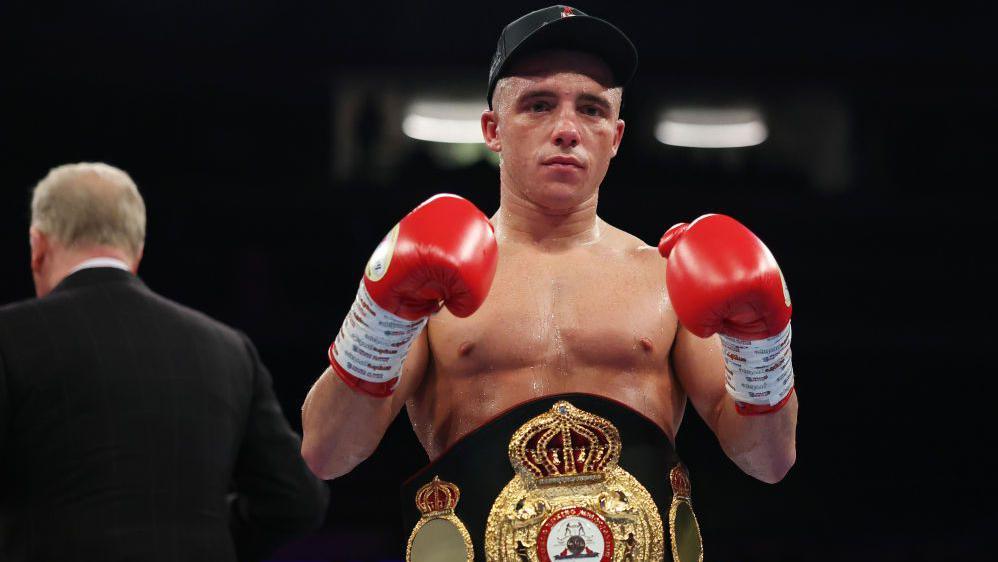 Nick Ball posing with his world title