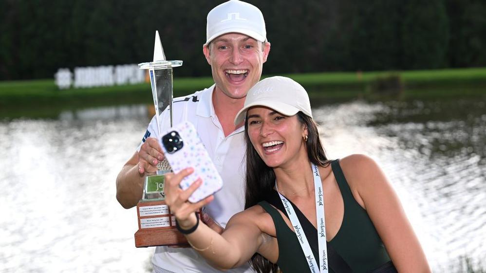 Calum and Miranda Hill celebrate 