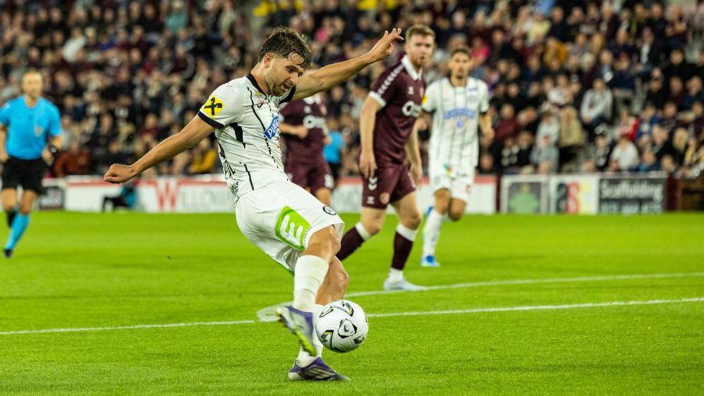 Simon Seidl scored the opening goal for Sturm Graz at Tynecastle