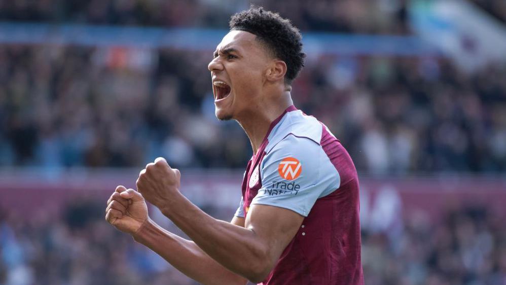 Ollie Watkins celebrates scoring for Aston Villa