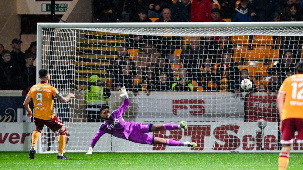Apostolos Stamatelopoulos scores against Aberdeen