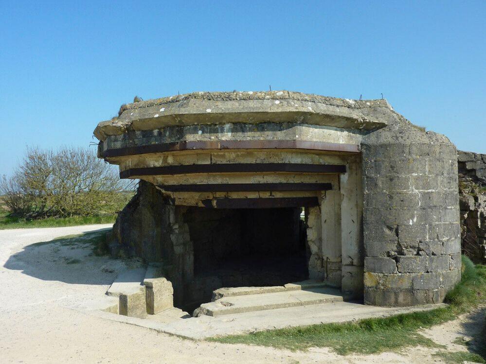 Pointe du Hoc, one of the two bunkers designed to house an artillery piece.