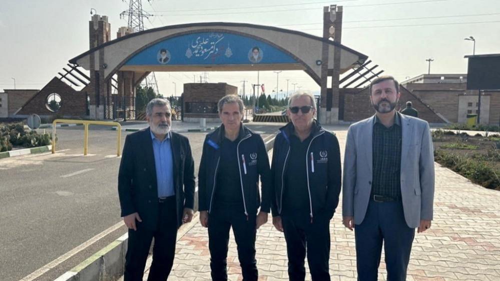 Rafael Grossi (2nd left) and Iranian officials at the Fordow nuclear plant in Iran. Photo: November 2024