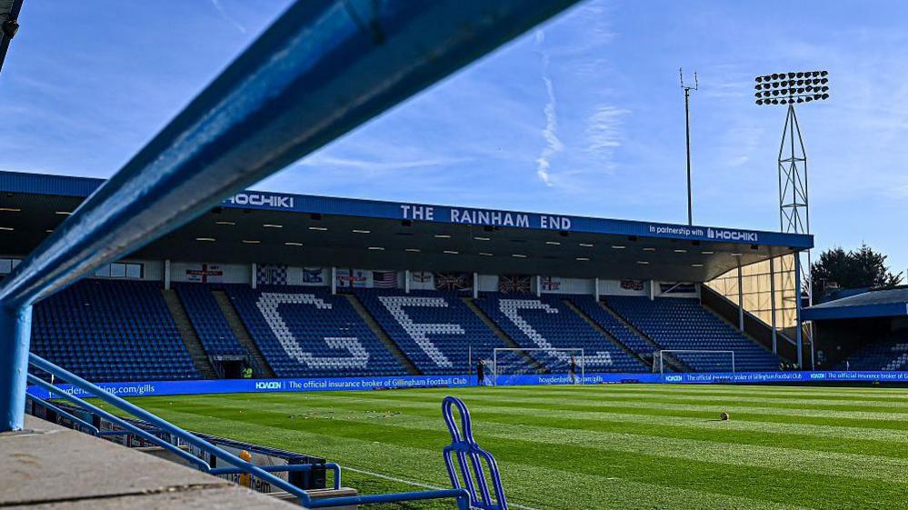 A general view of Gillingham's Priestfield Stadium